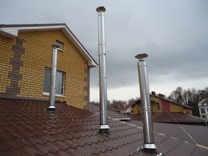 Дымоход для газового котла может быть установлен на крыше.