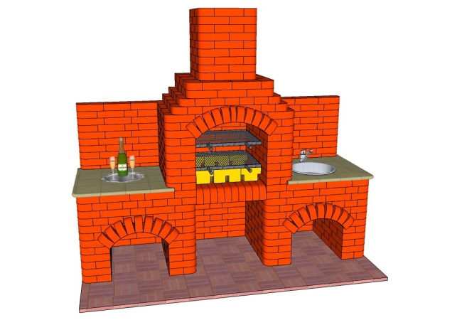 Схема уличного камина