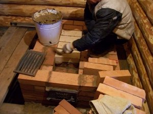 Какими кирпичом построить печь в бане